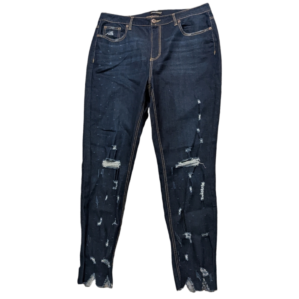 Ashley Stewart Distressed Crop Jeans 16